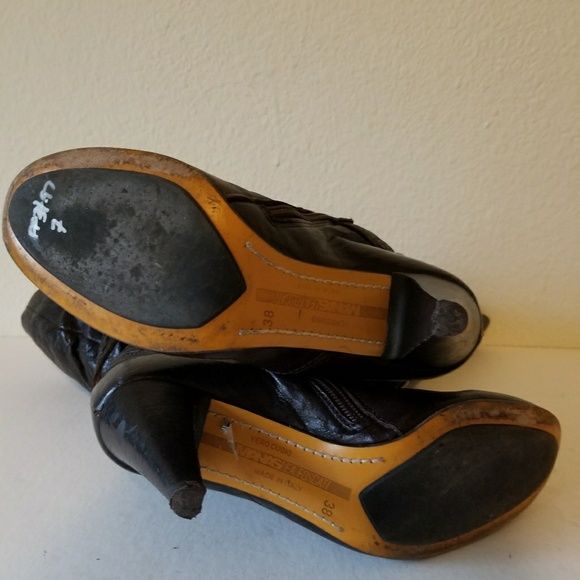 Manas Lea Foscati Womens Brown  High Top Zip Boots - Picture 4 of 8